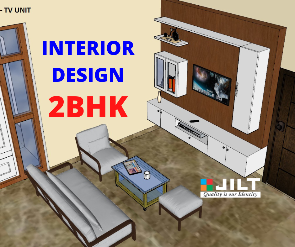 Complete 3D Interior Designing of a 2BHK Portion