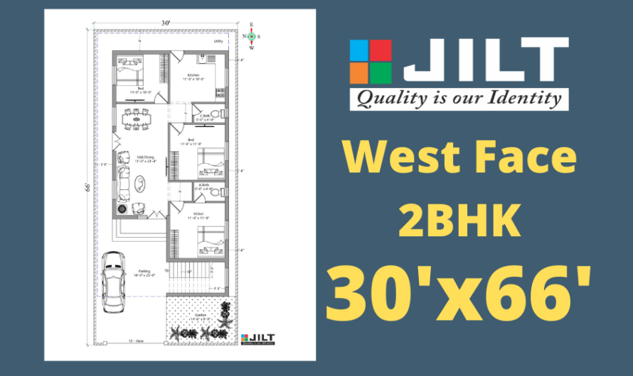 30’x66′ Floor Plan – West Face – 2BHK