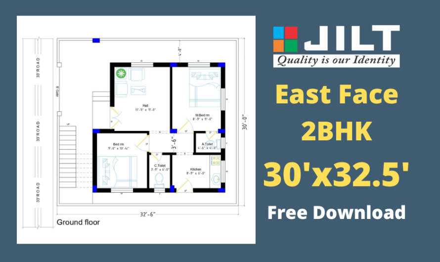 30’0″x32’6″ Floor Plan – East Face – Free Download