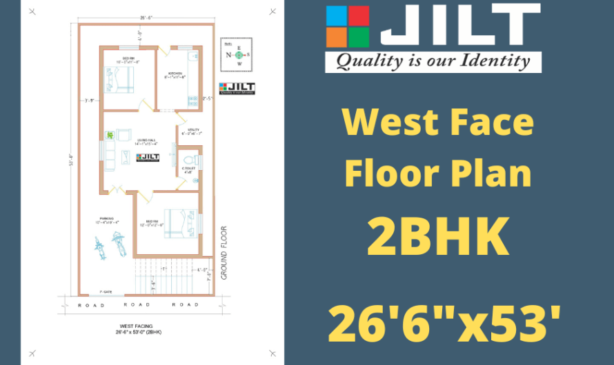 26’6″x53′ West Face Floor Plan