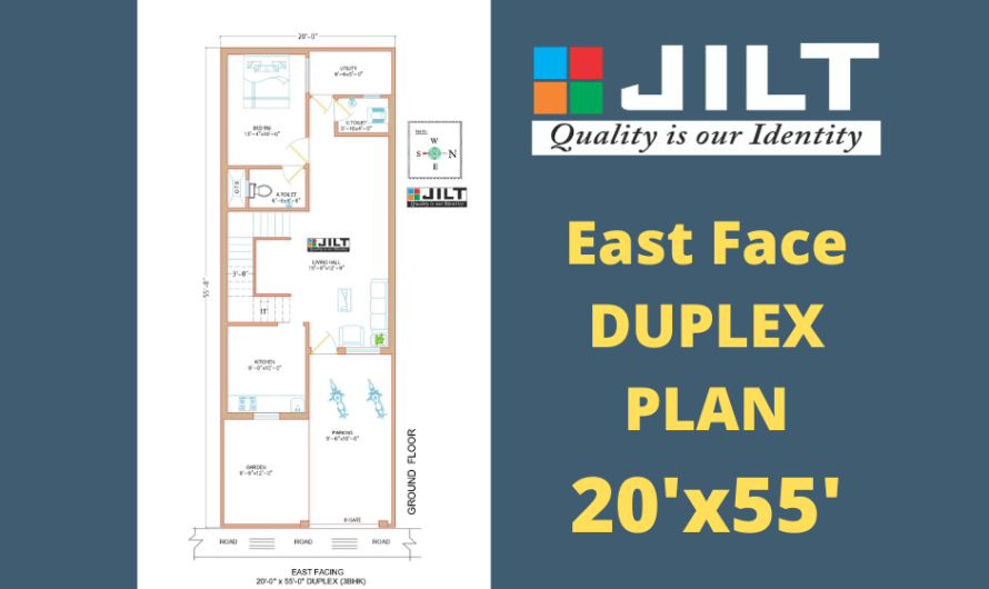 20’x55′ East Face Duplex Floor Plan