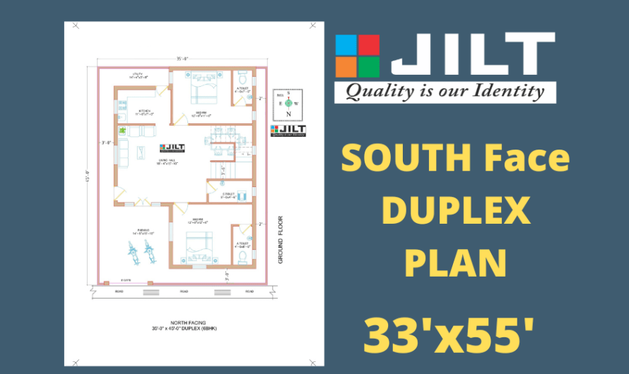 33’x55′ South Face Duplex Floor Plan