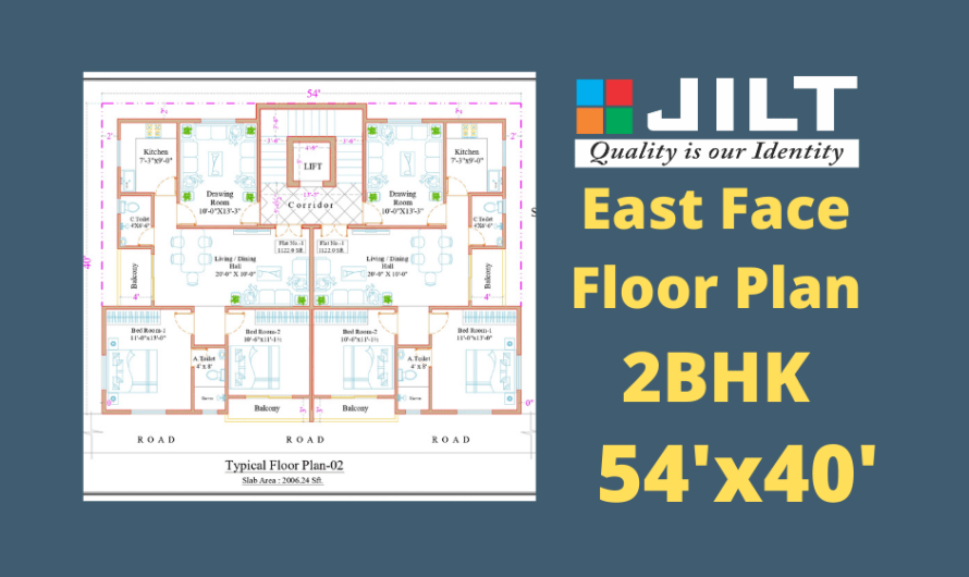 54’0″x40’0″ East Face G+1 Floor Plan