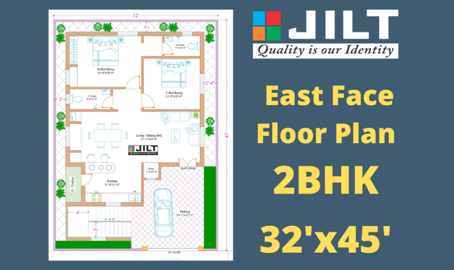 32’x45′ East Face Floor Plan